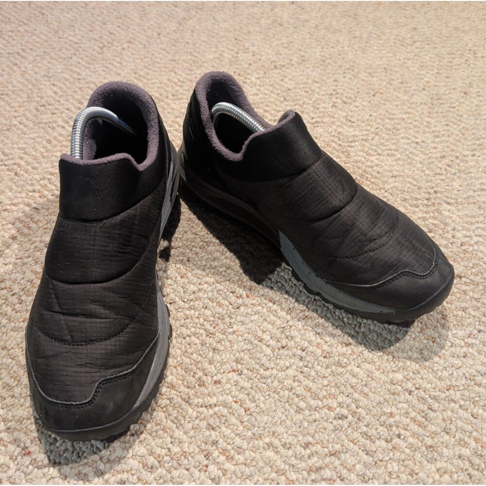 Merrell Nova Sneaker Moc Shoes Mens 9.5 Black Slip On Fleece Lined Vibram